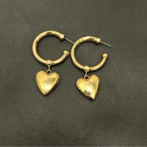 Gold Heart Hoop Earrings